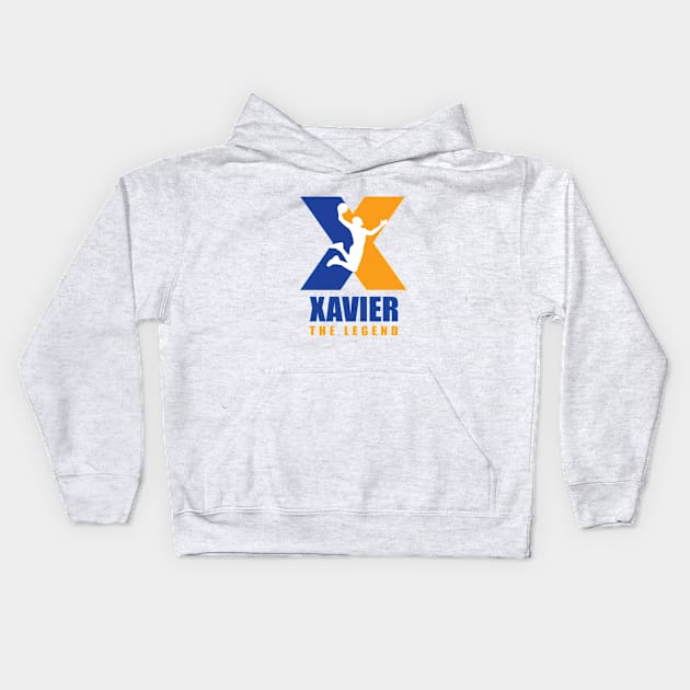 Xavier Custom Player Basketball Your Name The Legend T-Shirt Kids Hoodie by Baseball Your Name